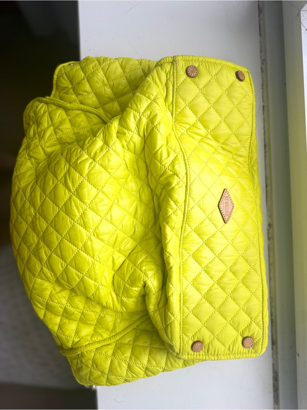 MZ Wallace Medium Box Tote in Neon Yellow / Chartreuse – Rare Discontinued Style - Picture 7 of 9